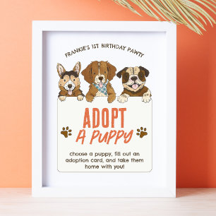 Poster Sinal de Atividade de Adoção de Aniversário do Cão