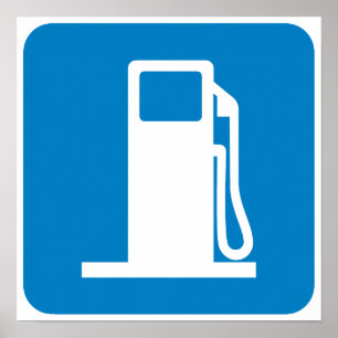 Poster Sinal de autoestrada da estação de gás