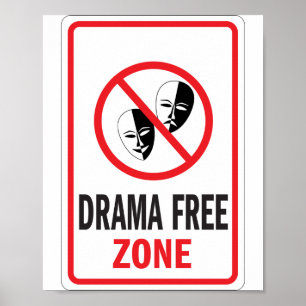 Pôster Sinal de aviso da zona franca do drama