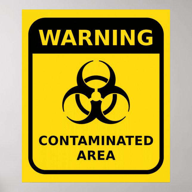 Poster Sinal de aviso de perigo biológico (Frente)