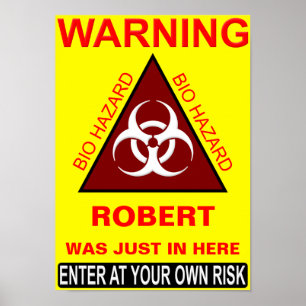 Pôster (Sinal de aviso do banheiro do nome da inserção)