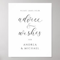 Sinal de Aviso para Desejos de Casamento Elegantes