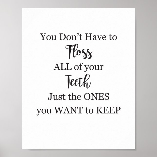 Poster Sinal de Banheira Escove os dentes (Frente)