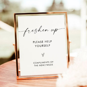 Poster Sinal de Banheiro de Casamento, Sinal de Sala Mini