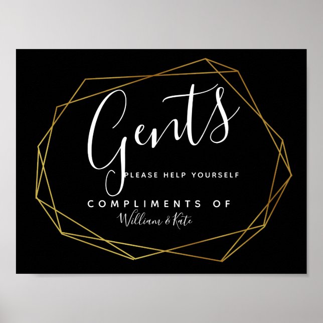 Pôster Sinal de banheiro de dentes - sanita cristal geomé (Frente)