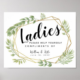 Poster Sinal de banheiro feminino - cesto de banheiro Cry