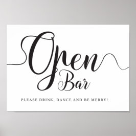 Poster Sinal de Bar Aberto. Bebidas Grátis Recepção de Ca