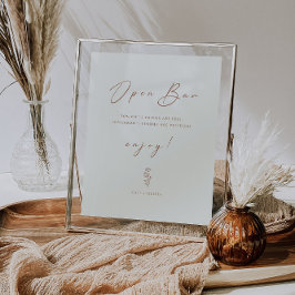 Poster Sinal de Bar Aberto de Casamento Engraçado com Fol