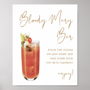 Poster Sinal de Bar Bloody Mary Boêmio INDIE