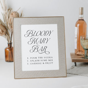 Poster Sinal de Bar Bloody Mary com Tipografia Moderna e