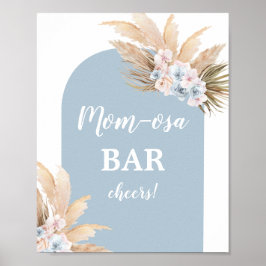 Poster Sinal de Bar Bohemian Pampas Grass Mimosa