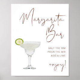 Poster Sinal de Bar Boho de Terracota CORIANDER Margarita