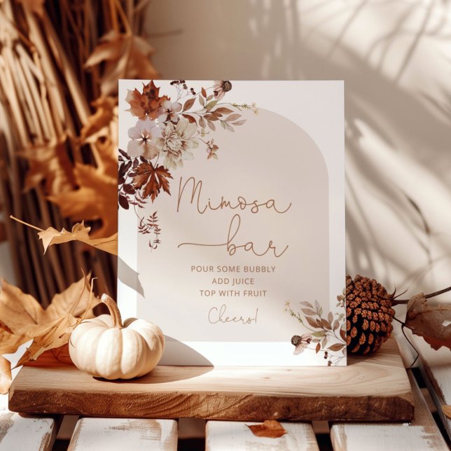 Poster Sinal de bar Boho fall Mimosa (Criador carregado)