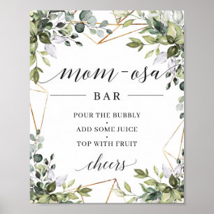 Poster Sinal de bar Boho Greenery Foliage eucalyptus ma-o