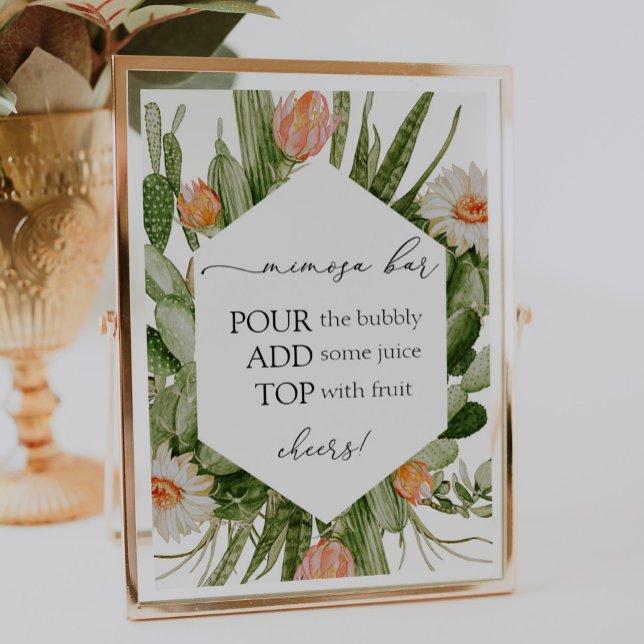 Poster Sinal de Bar Cactus Mimosa (Criador carregado)