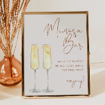 Poster Sinal de Bar CORIANDER Boho Terracotta Bridal Mimo<br><div class="desc">Este bar mimosa apresenta duas chamadas mimosas, uma fonte manuscrita, boêmica terracotta queimada de laranja e cor bege e uma moderna design minimalista. Altere facilmente a fonte e a cor de fundo para corresponder ao seu evento. Isto é perfeito para um casamento, chá, chá de panela, festa de noivado ou...</div>
