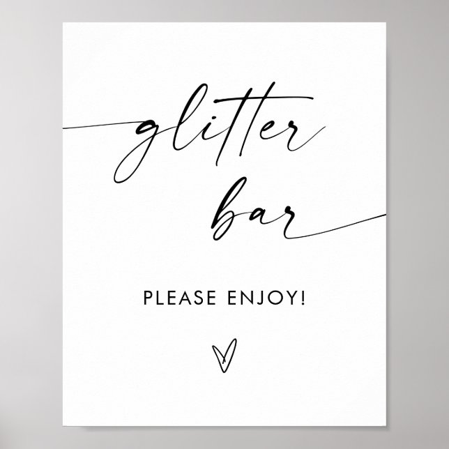 Poster Sinal de Bar da Glitter | Sinal de Festa de aniver (Frente)