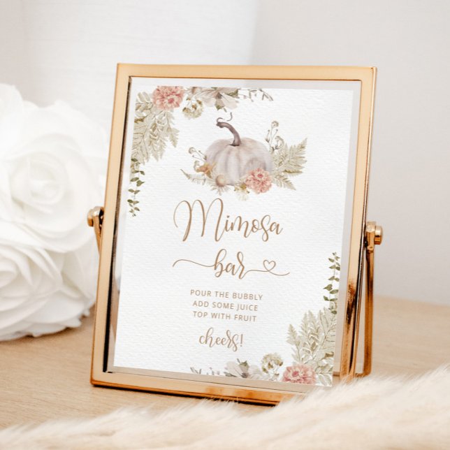 Poster Sinal de bar de abóbora-abóbora mimosa (Criador carregado)