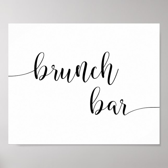 Poster Sinal de Bar de Brunch com Caligrafia Rústica | Br (Frente)