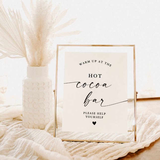 Poster Sinal de Bar de cacau quente, cacau quente minimal (Criador carregado)