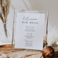 Sinal de Bar de Cacau Quente com Script Mínimo Imp
