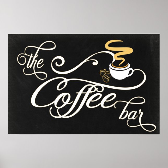 Poster Sinal de Bar de Café 24x36 (Frente)