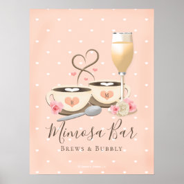 Poster Sinal de Bar de Café e Mimosa Cerveja e Espumante