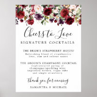 Sinal de Bar de Casamento da Assinatura Floral Ver