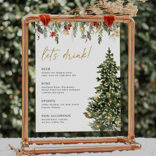 Poster Sinal de Bar de Casamento de Árvore de Pintura de 