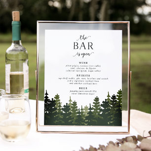 Pôster Sinal de Bar de Casamento de Pines Altos