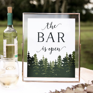Pôster Sinal de Bar de Casamento de Pines Altos