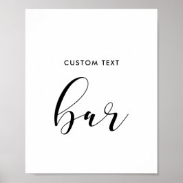 Poster Sinal de bar de casamento personalizado