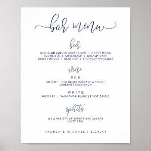 Poster Sinal de Bar de Casamento - Script de Salto (Marin