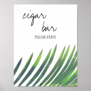 Pôster Sinal de Bar de Charutos - Casamento Verde
