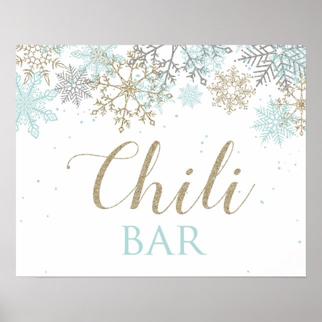 Poster Sinal de Bar de chili Snowflake Snowflake (Frente)