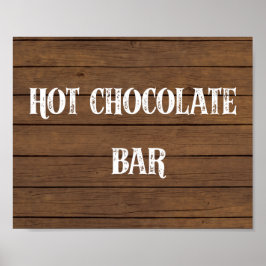 Poster Sinal de Bar de Chocolate Quente