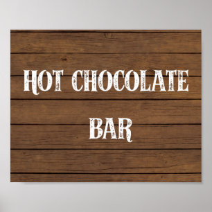 Poster Sinal de Bar de Chocolate Quente