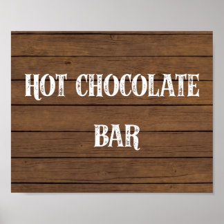 Poster Sinal de Bar de Chocolate Quente
