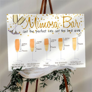 Poster Sinal de Bar de Mimosa Brilhante para Brunch de No