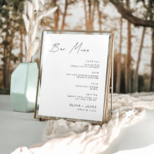 Poster Sinal de Bar de Modelo de Casamento Minimalista