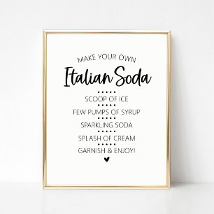 Poster Sinal de Bar de Soda Italiano