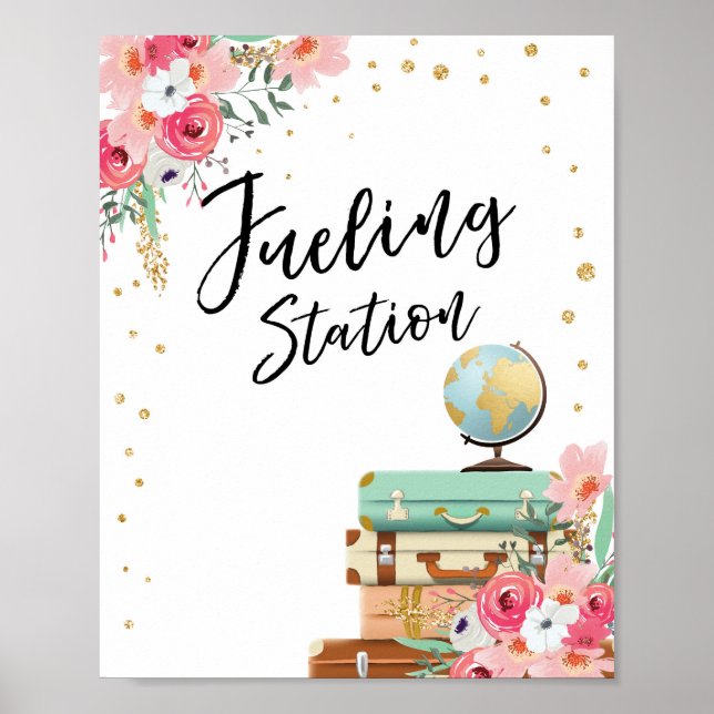 Poster Sinal de Bar de Viagem da estação de alimentação M (Frente)