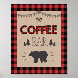 Poster Sinal de Bar do café Lumberjack Sinal de mesa do c
