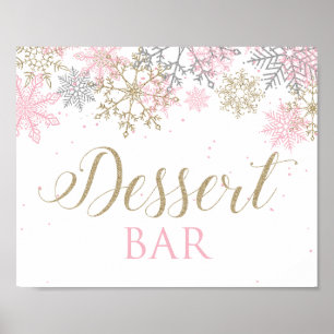 Poster Sinal de Bar do Dessert Wonderland Inverno