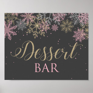 Poster Sinal de Bar do Dessert Wonderland Inverno