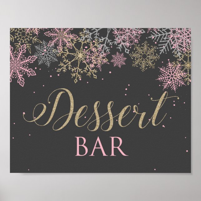 Poster Sinal de Bar do Dessert Wonderland Inverno (Frente)