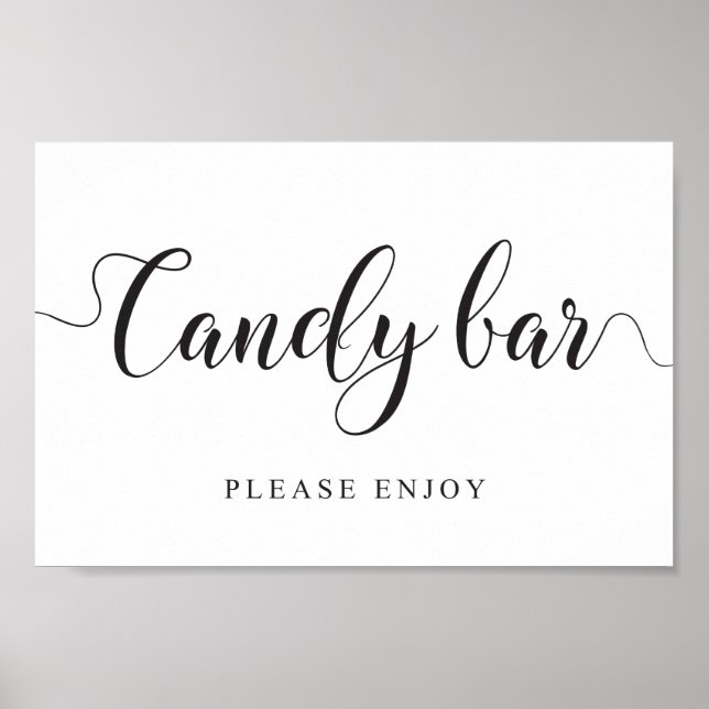 Poster Sinal de Bar doce Sinal de casamento Doce Saco Pos (Frente)