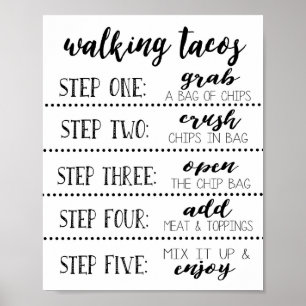 Poster Sinal de Bar dos Tacos Andando, Faça Seu Próprio