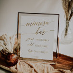 Poster Sinal de Bar Elegante Dourado Calliografia Mimosa<br><div class="desc">Este elegante sinal de bar mimosa de caligrafia dourada é perfeito para um casamento simples. A design neutra apresenta uma poster minimalista decorada com tipografia falsa de ouro romântica e caprichosa. Nota: Este design não apresenta folha de ouro real. É um gráfico de alta qualidade feito para se parecer com...</div>