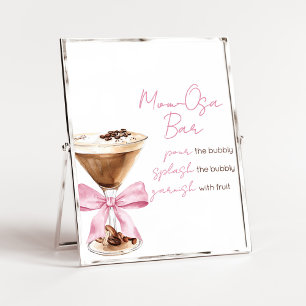 Poster Sinal de Bar Espresso Arco-íris Rosa para Mãe Osa